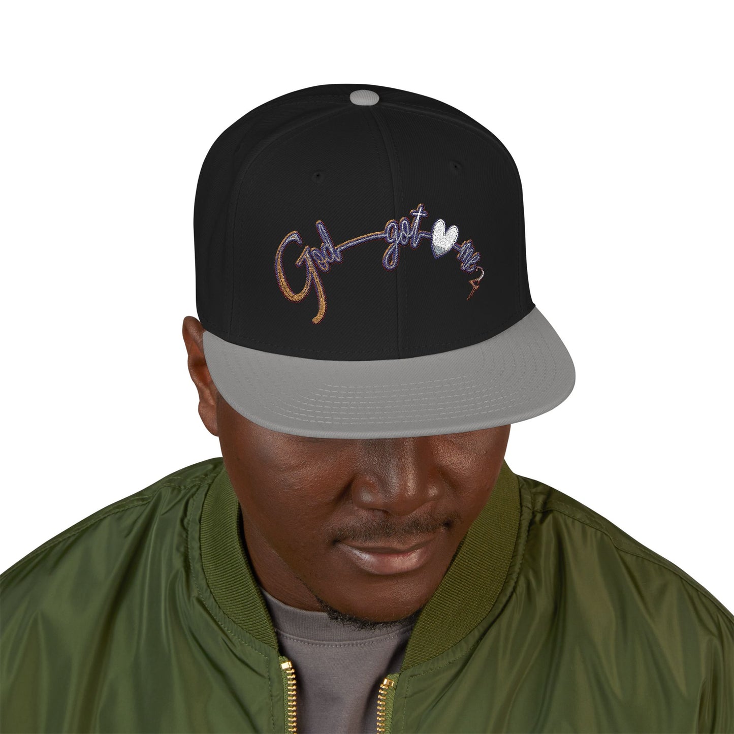 Snapback Embroidery - 'The God Got Me2' Embroidered Hat