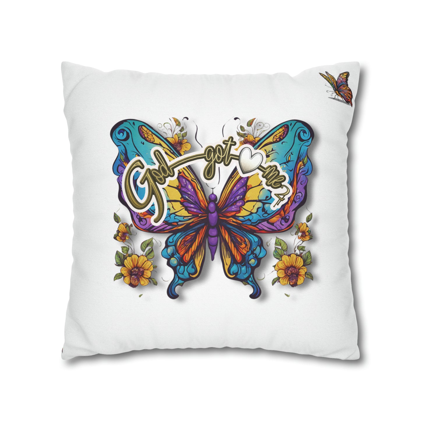 God Got Me2 Spun Polyester Square Pillow Case