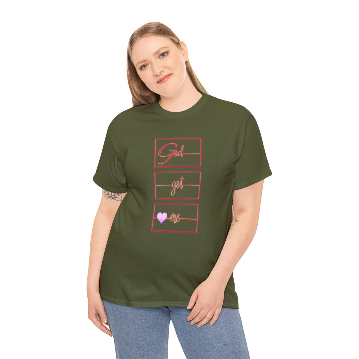 God Got Me Heavy Cotton T-shirt