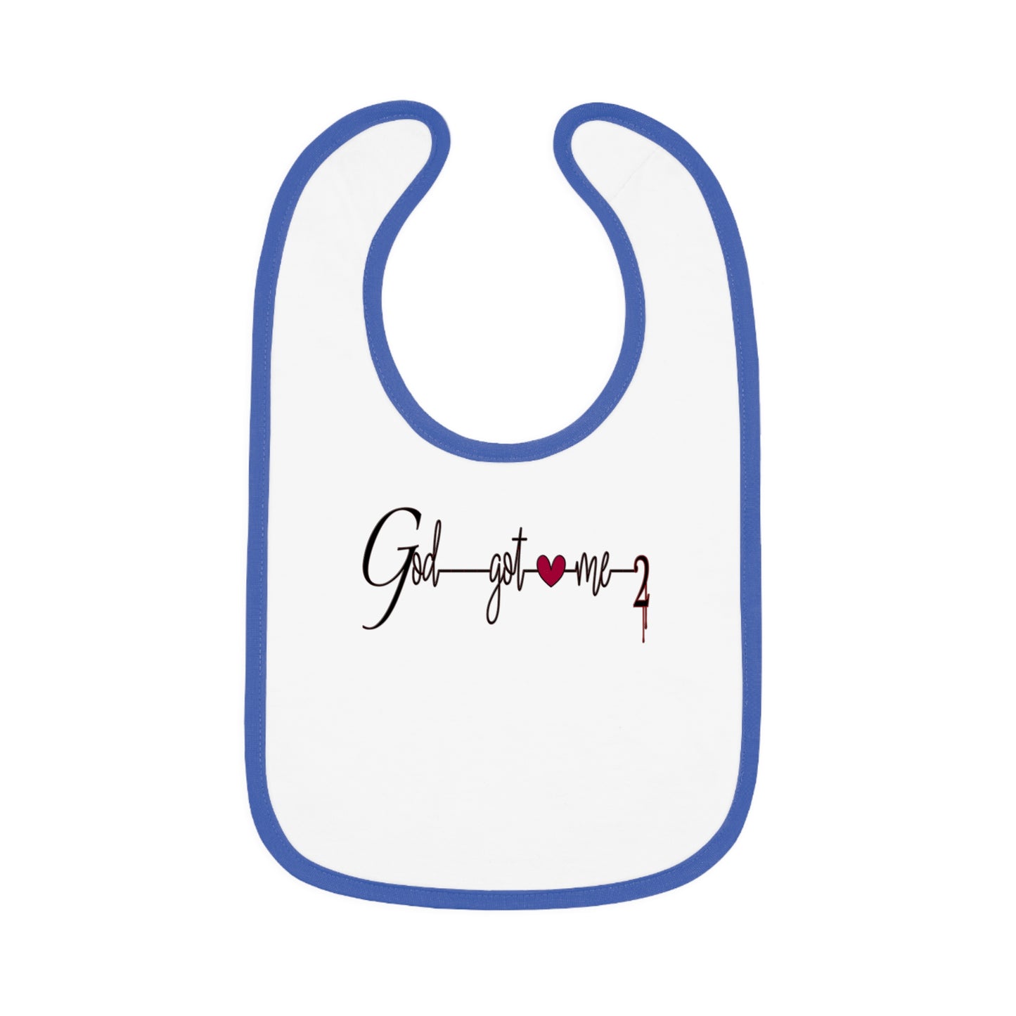 God Got Me2 Baby Contrast Trim Jersey Bib