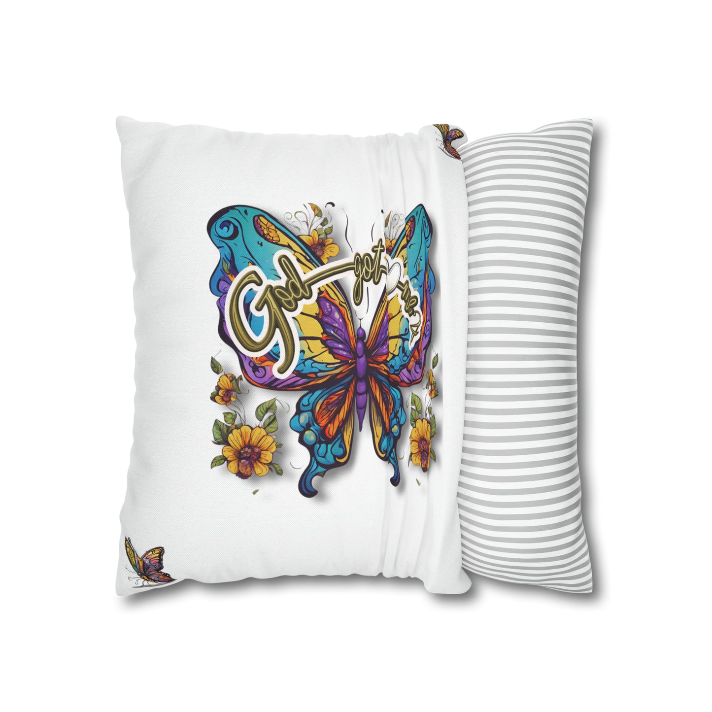 God Got Me2 Spun Polyester Square Pillow Case