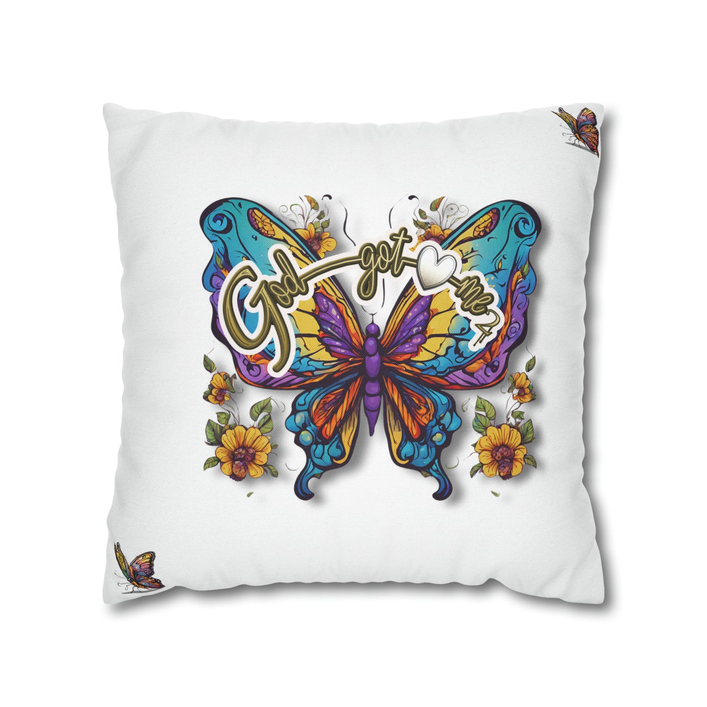 God Got Me2 Spun Polyester Square Pillow Case