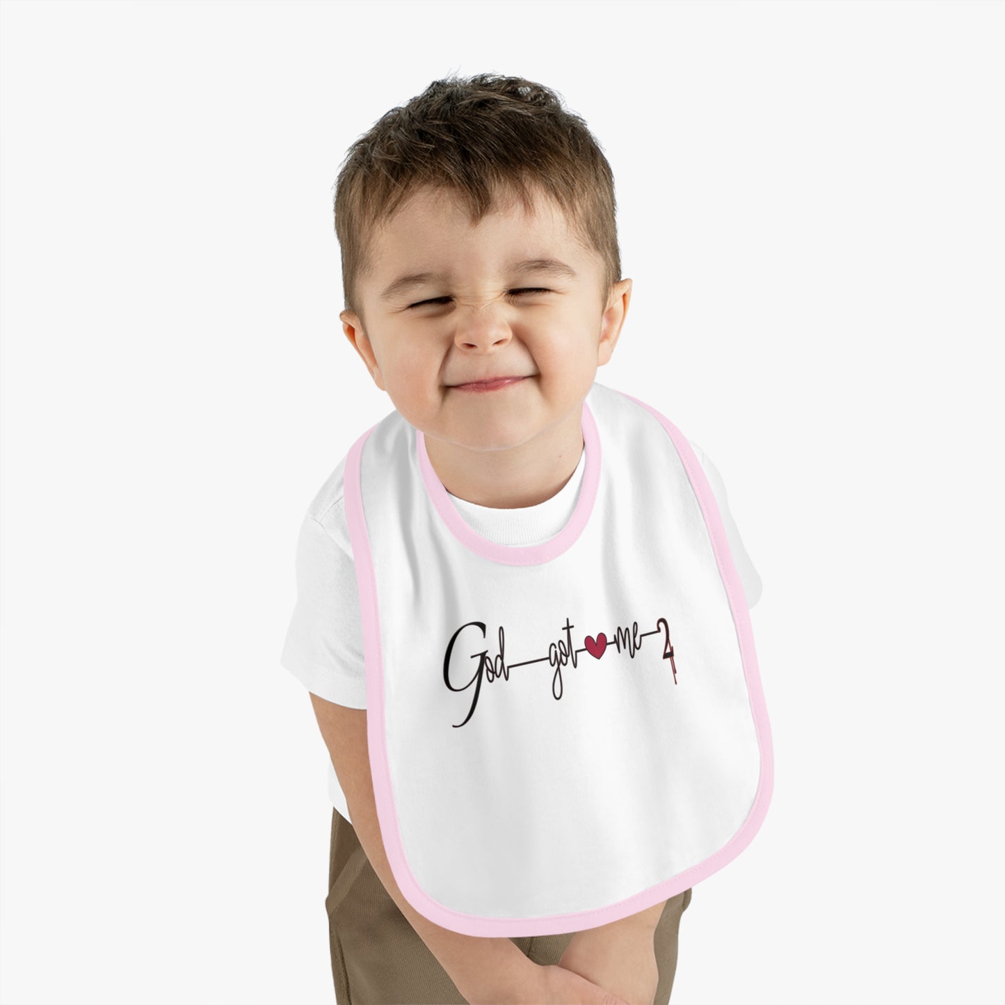 God Got Me2 Baby Contrast Trim Jersey Bib
