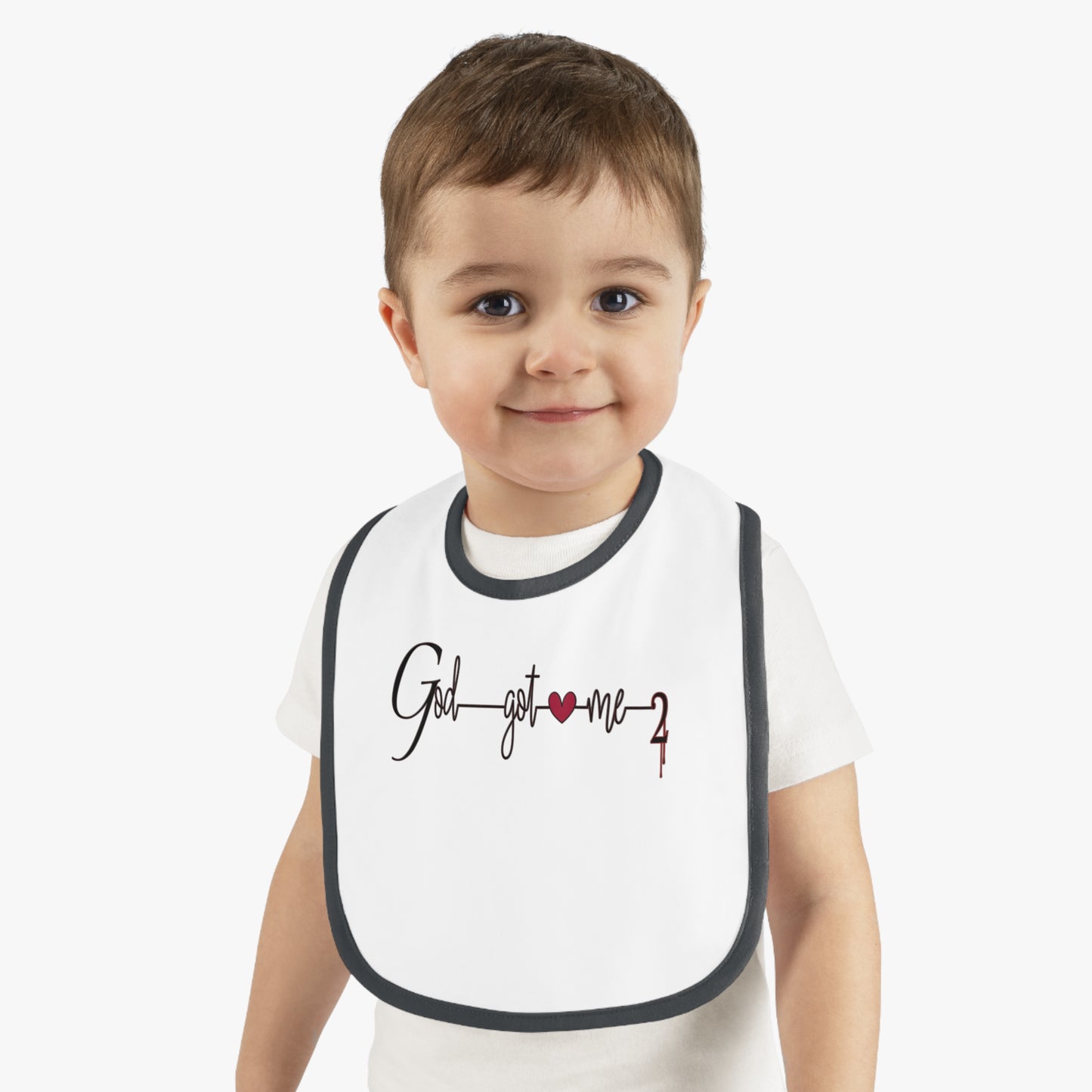 God Got Me2 Baby Contrast Trim Jersey Bib