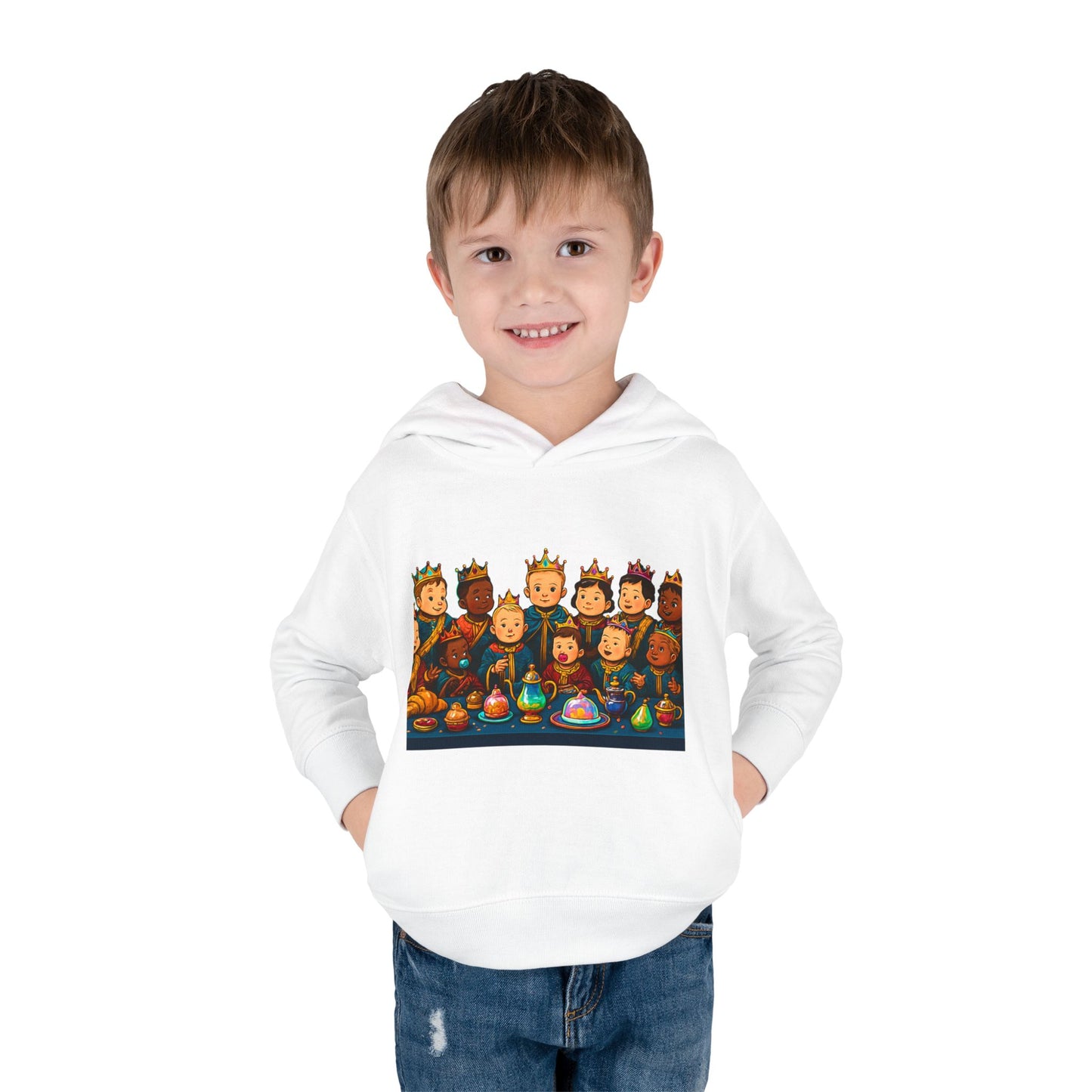 God Got Me2 Toddler Pullover Fleece Hoodie with Colorful Art & Inspirational Message