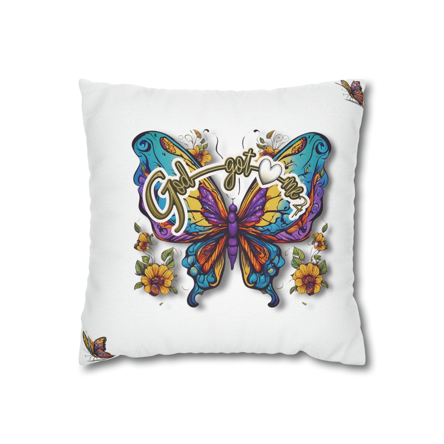 God Got Me2 Spun Polyester Square Pillow Case
