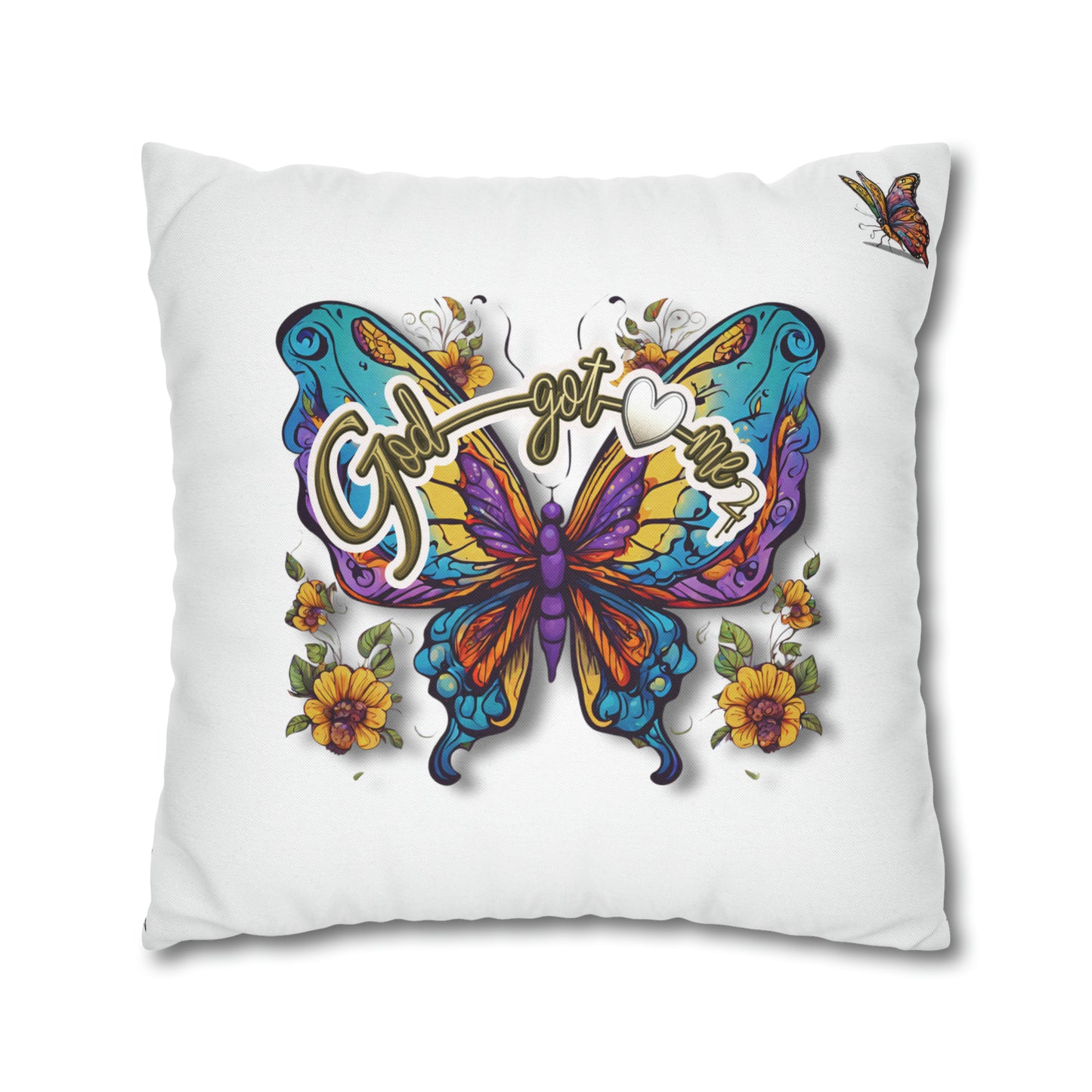 God Got Me2 Spun Polyester Square Pillow Case