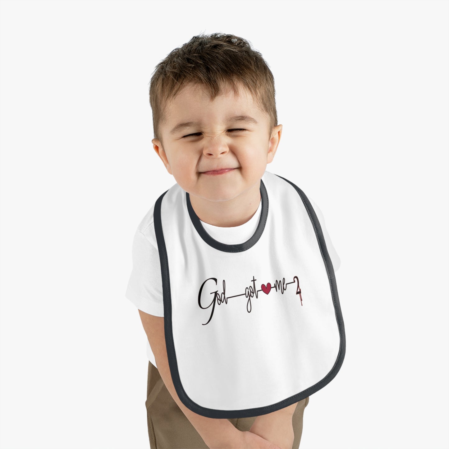 God Got Me2 Baby Contrast Trim Jersey Bib