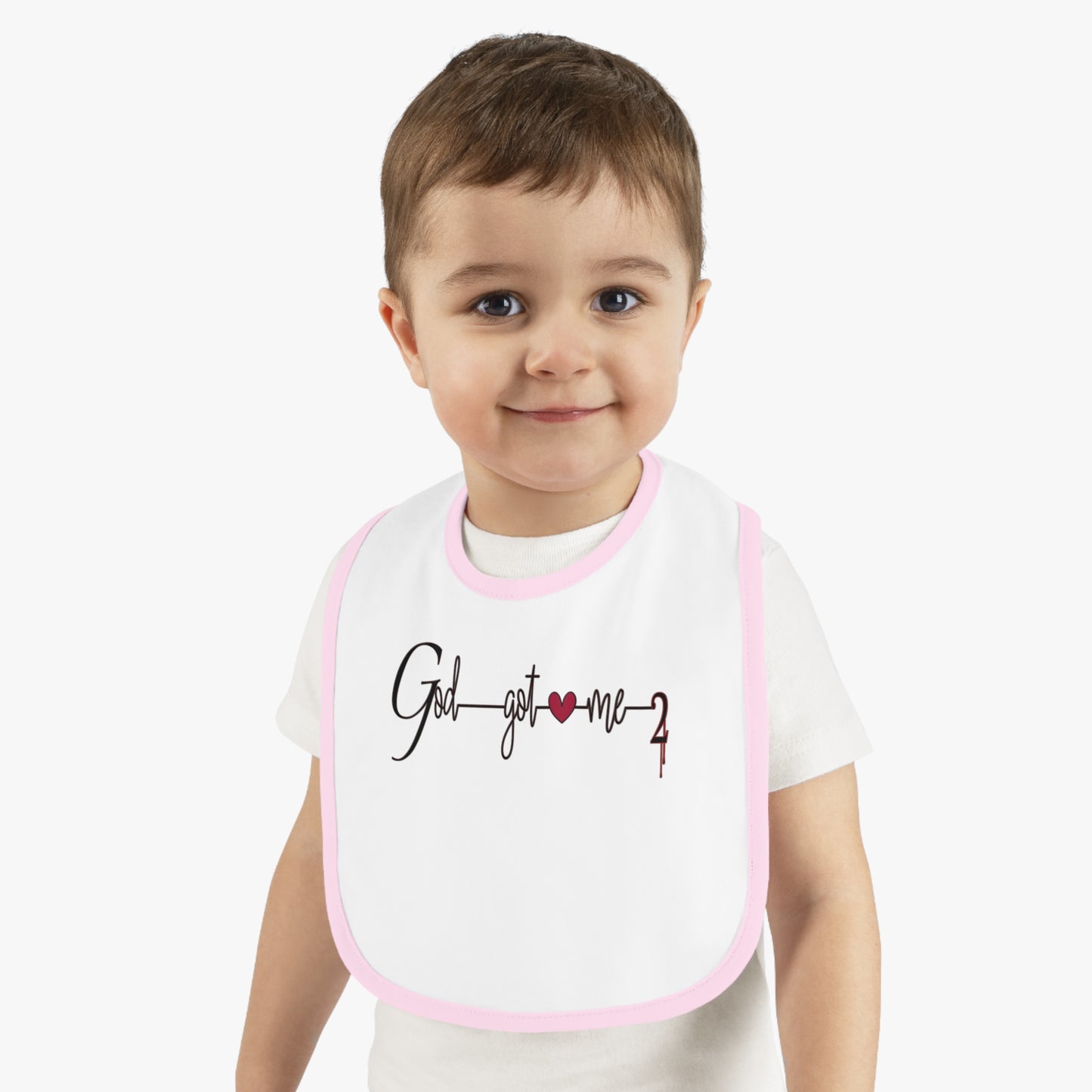 God Got Me2 Baby Contrast Trim Jersey Bib