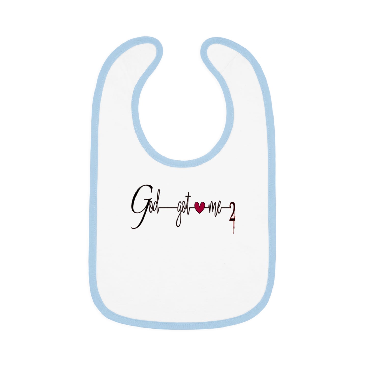 God Got Me2 Baby Contrast Trim Jersey Bib