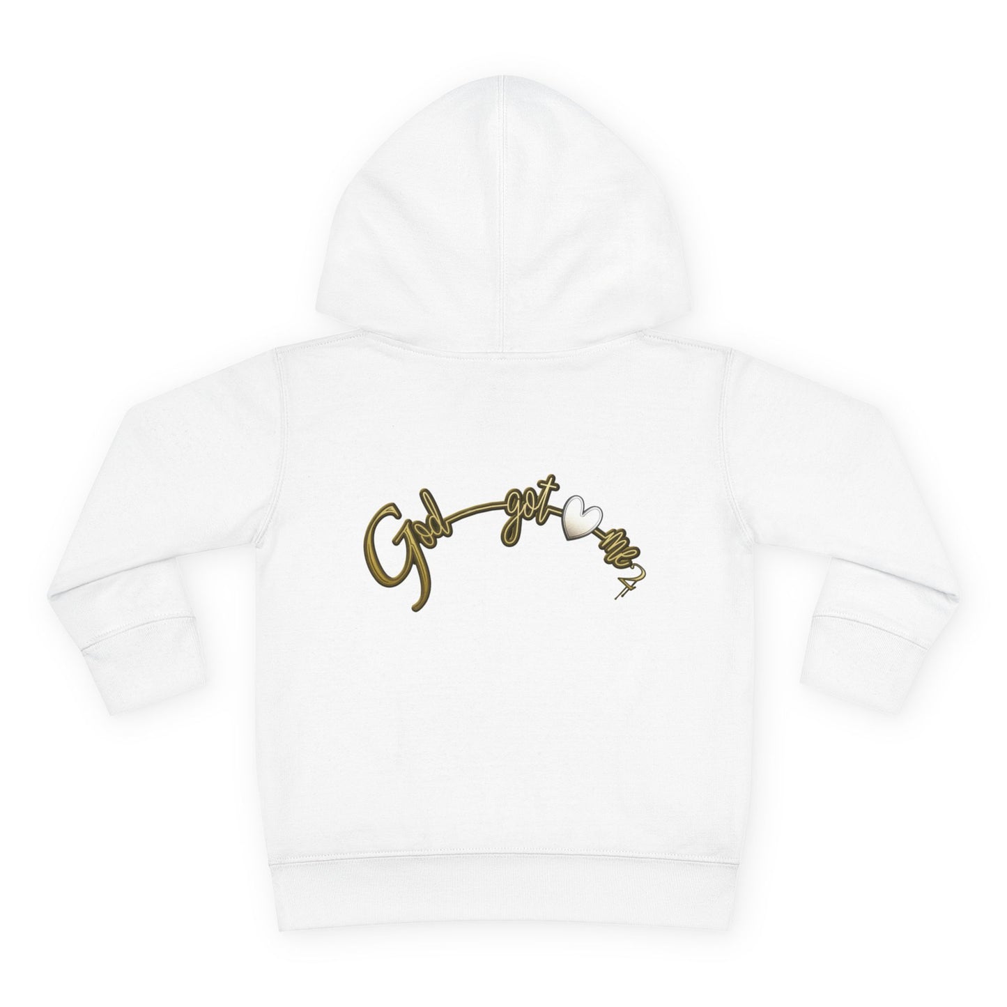 God Got Me2 Toddler Pullover Fleece Hoodie with Colorful Art & Inspirational Message