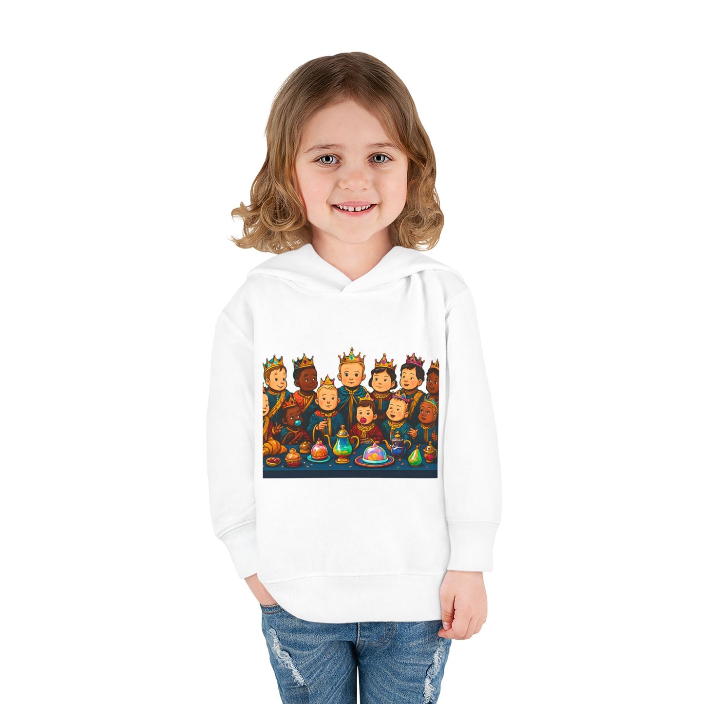 God Got Me2 Toddler Pullover Fleece Hoodie with Colorful Art & Inspirational Message