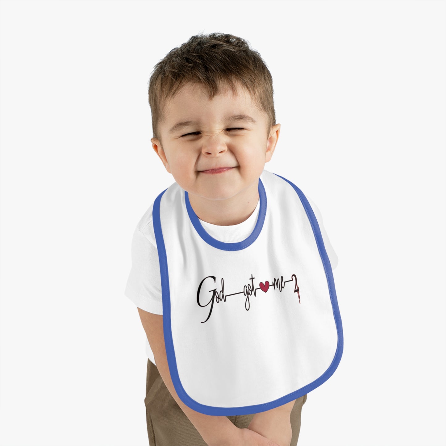 God Got Me2 Baby Contrast Trim Jersey Bib