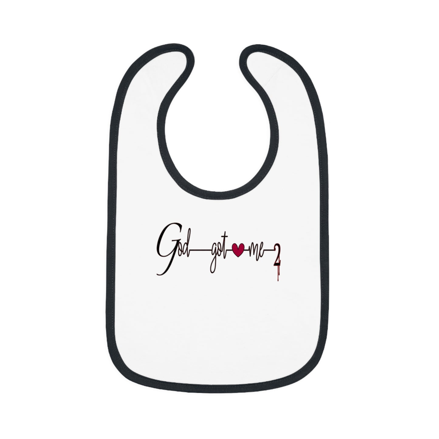 God Got Me2 Baby Contrast Trim Jersey Bib