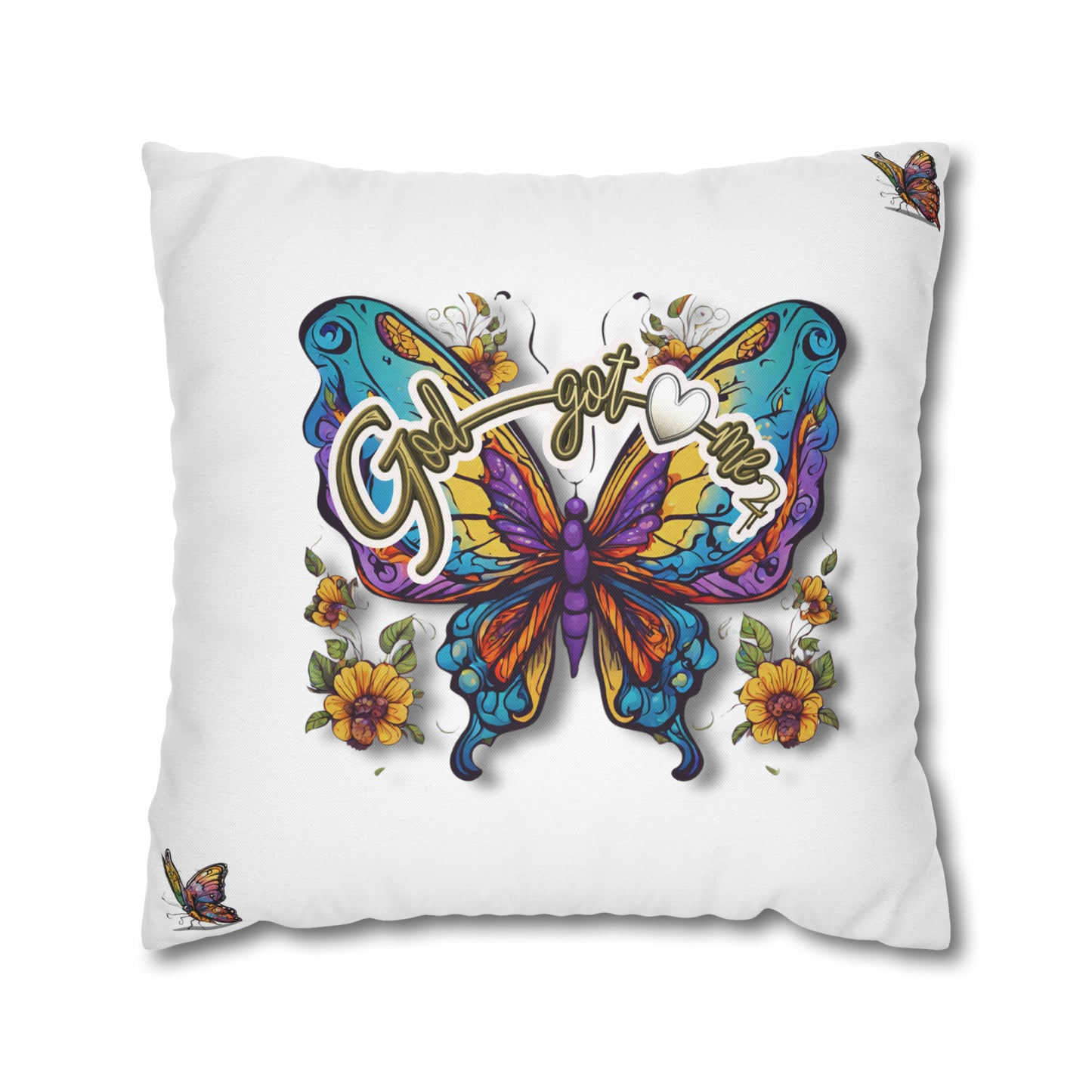 God Got Me2 Spun Polyester Square Pillow Case