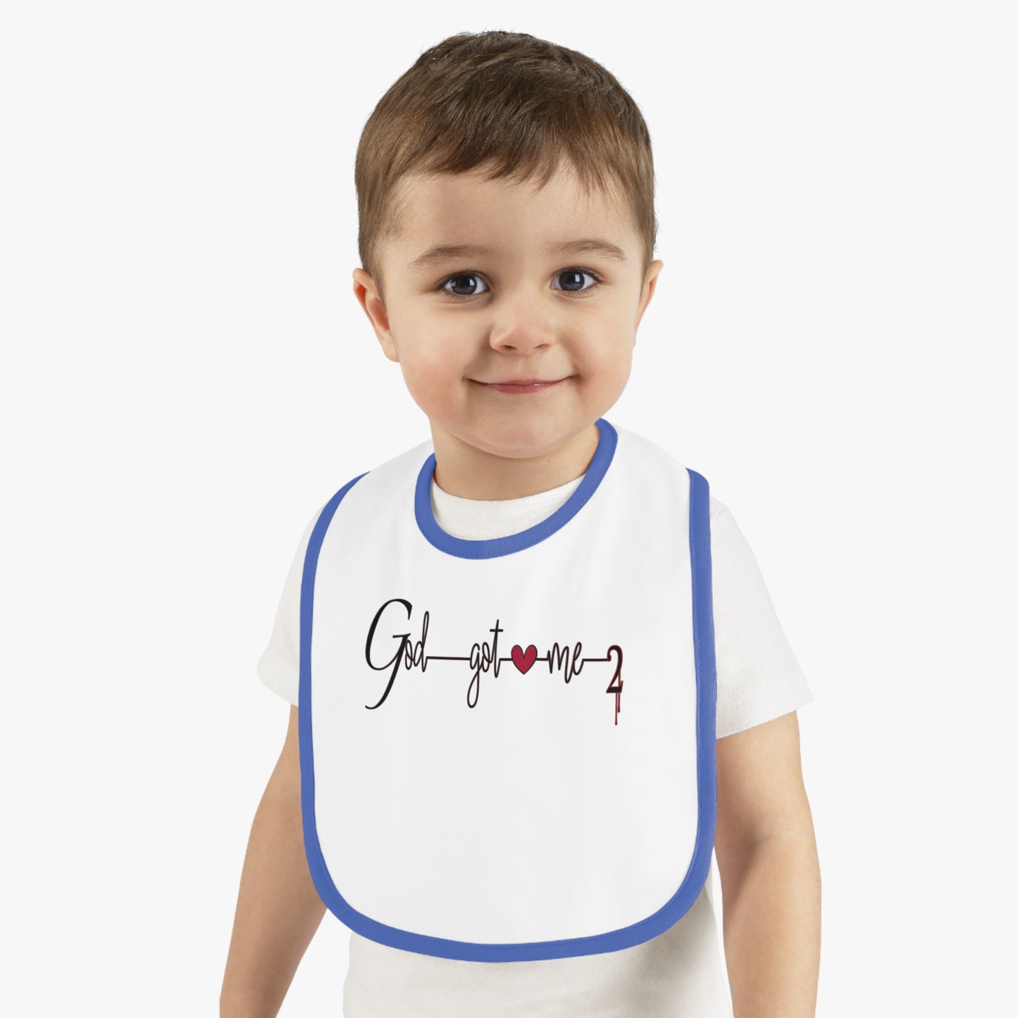 God Got Me2 Baby Contrast Trim Jersey Bib