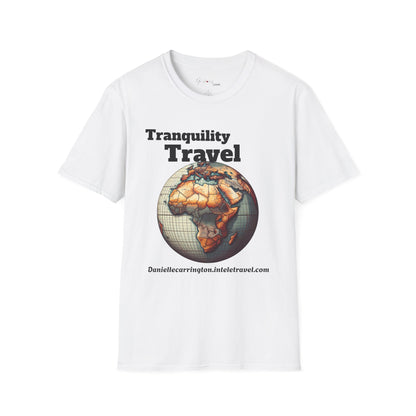 Tranquility Travel Unisex Softstyle T-Shirt, Vacation Shirt, Travel Apparel, Adventure Tee, Gift for Travelers, Relaxation Wear