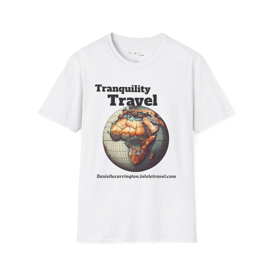 Tranquility Travel Unisex Softstyle T-Shirt, Vacation Shirt, Travel Apparel, Adventure Tee, Gift for Travelers, Relaxation Wear