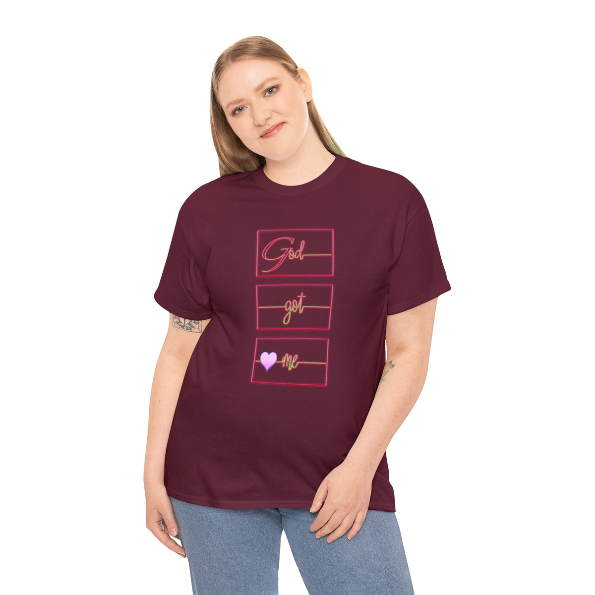 God Got Me Heavy Cotton T-shirt