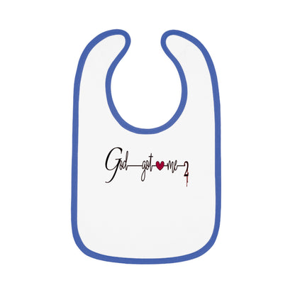 God Got Me2 Baby Contrast Trim Jersey Bib