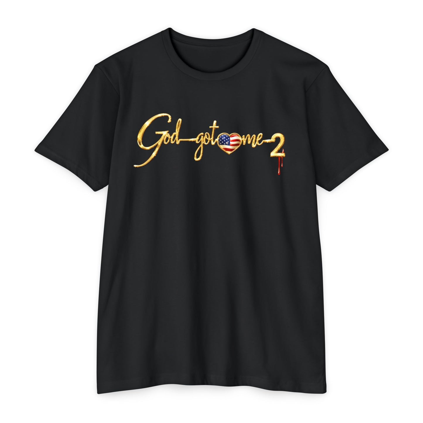 God Got Me 2 T-Shirt — Patriotic Heart Graphic Tee