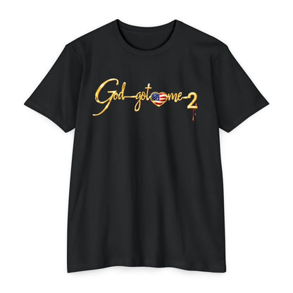God Got Me 2 T-Shirt — Patriotic Heart Graphic Tee