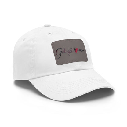 God Got Men Dad Hat with Leather Patch (Rectangle)