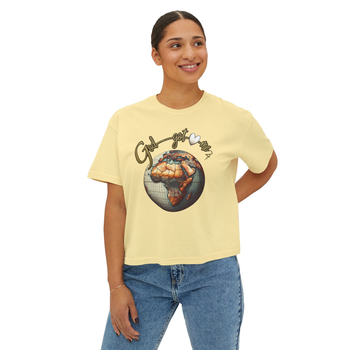 Boxy Tee - Godgotme2 Globe Design