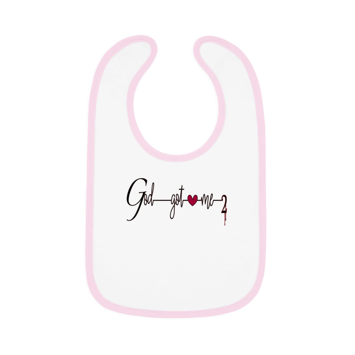 God Got Me2 Baby Contrast Trim Jersey Bib