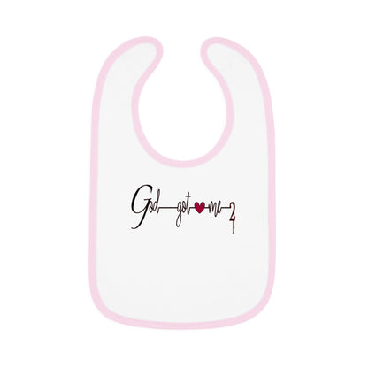 God Got Me2 Baby Contrast Trim Jersey Bib