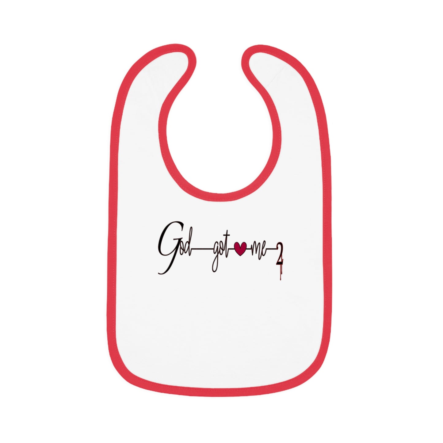 God Got Me2 Baby Contrast Trim Jersey Bib