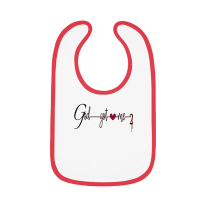 God Got Me2 Baby Contrast Trim Jersey Bib