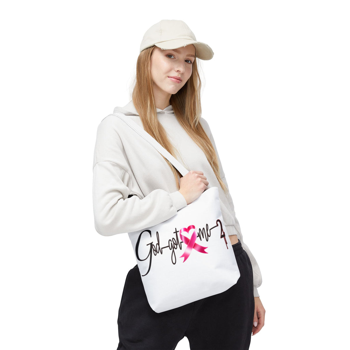 God Got Me2 Cancer Awareness Tote Bag