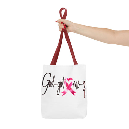 God Got Me2 Cancer Awareness Tote Bag