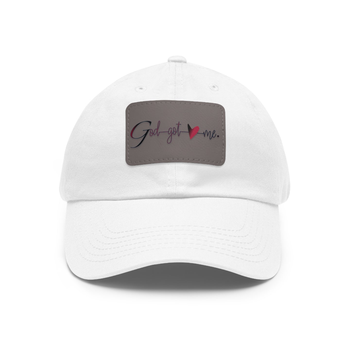 God Got Men Dad Hat with Leather Patch (Rectangle)