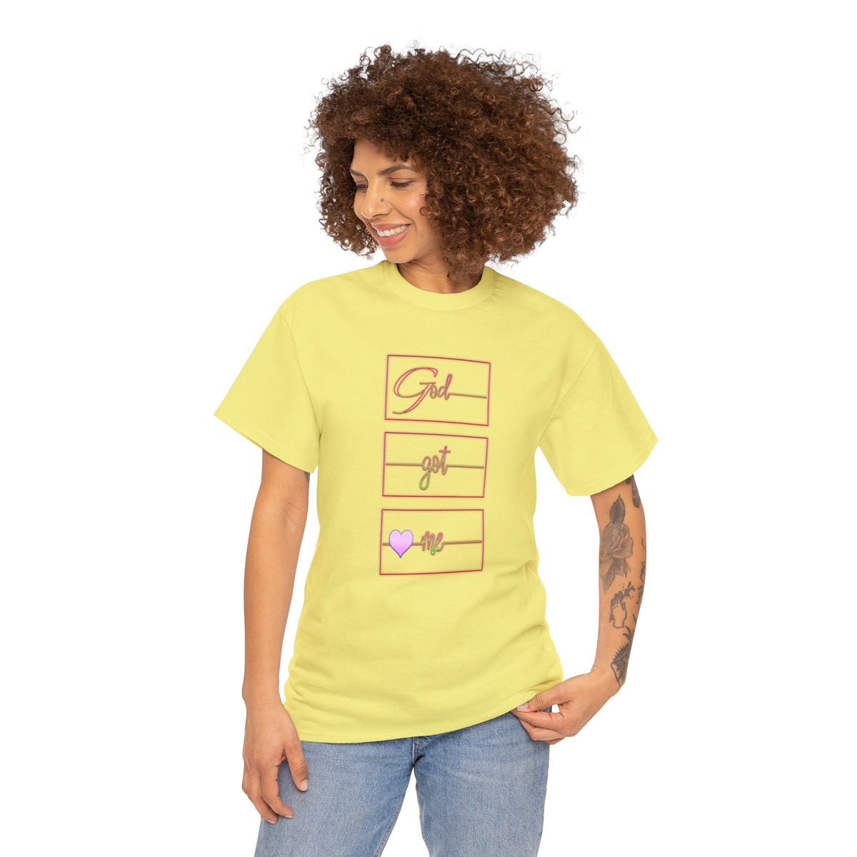 God Got Me Heavy Cotton T-shirt
