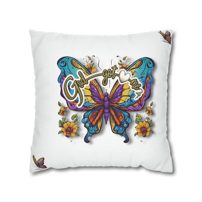 God Got Me2 Spun Polyester Square Pillow Case