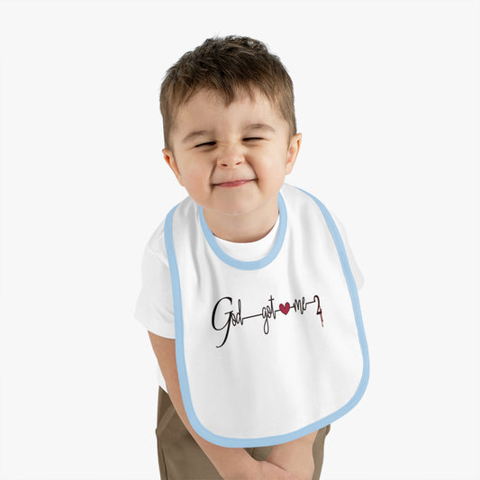God Got Me2 Baby Contrast Trim Jersey Bib