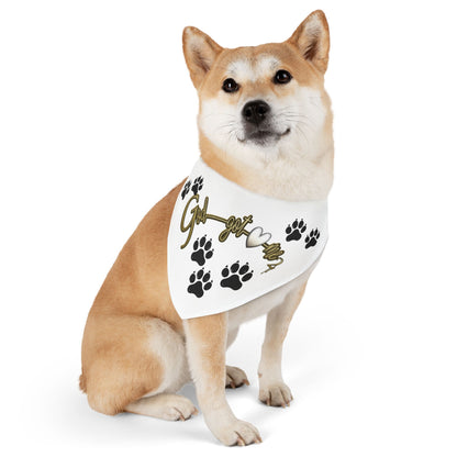 Cute Pet God Got Me2 Bandana Collar for Dogs - Stylish Paw Print Accessory, Doggie Fashion, Gift for Pet Lovers, Holiday Dog Wear,  Dog Bandana