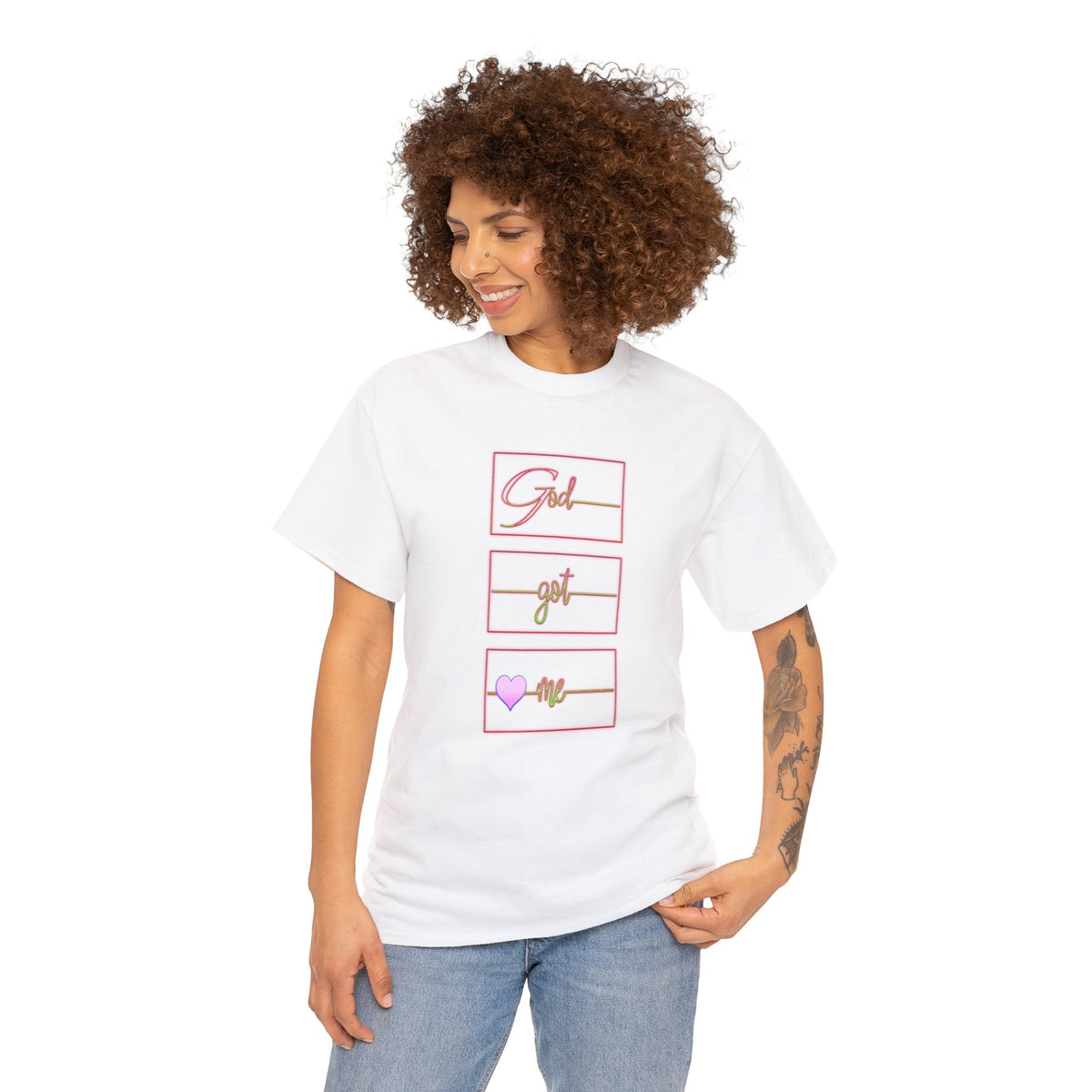 God Got Me Heavy Cotton T-shirt