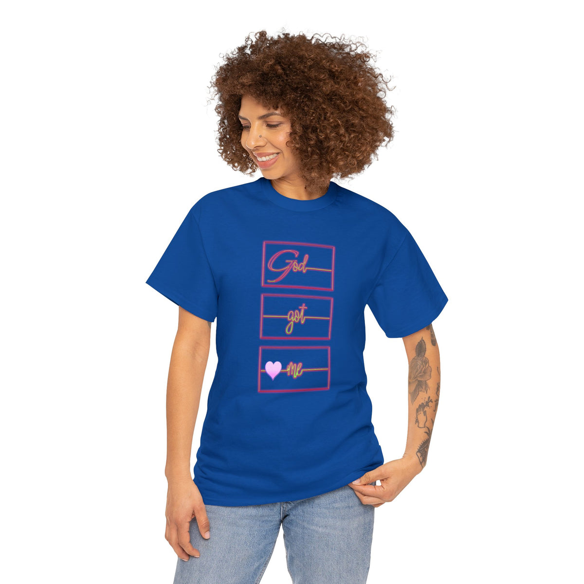 God Got Me Heavy Cotton T-shirt
