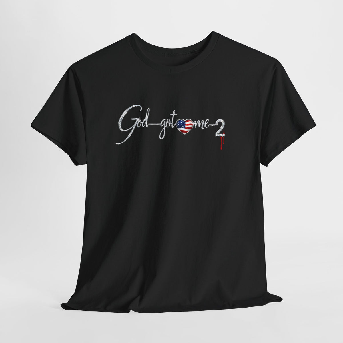 God Got Me 2 T-Shirt — Patriotic Heart Graphic Tee
