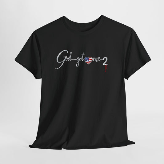 God Got Me 2 T-Shirt — Patriotic Heart Graphic Tee