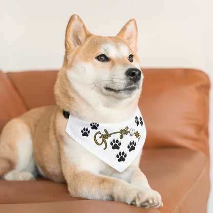 Cute Pet God Got Me2 Bandana Collar for Dogs - Stylish Paw Print Accessory, Doggie Fashion, Gift for Pet Lovers, Holiday Dog Wear,  Dog Bandana
