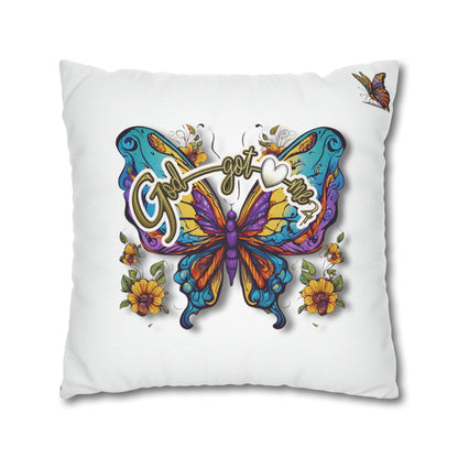 God Got Me2 Spun Polyester Square Pillow Case