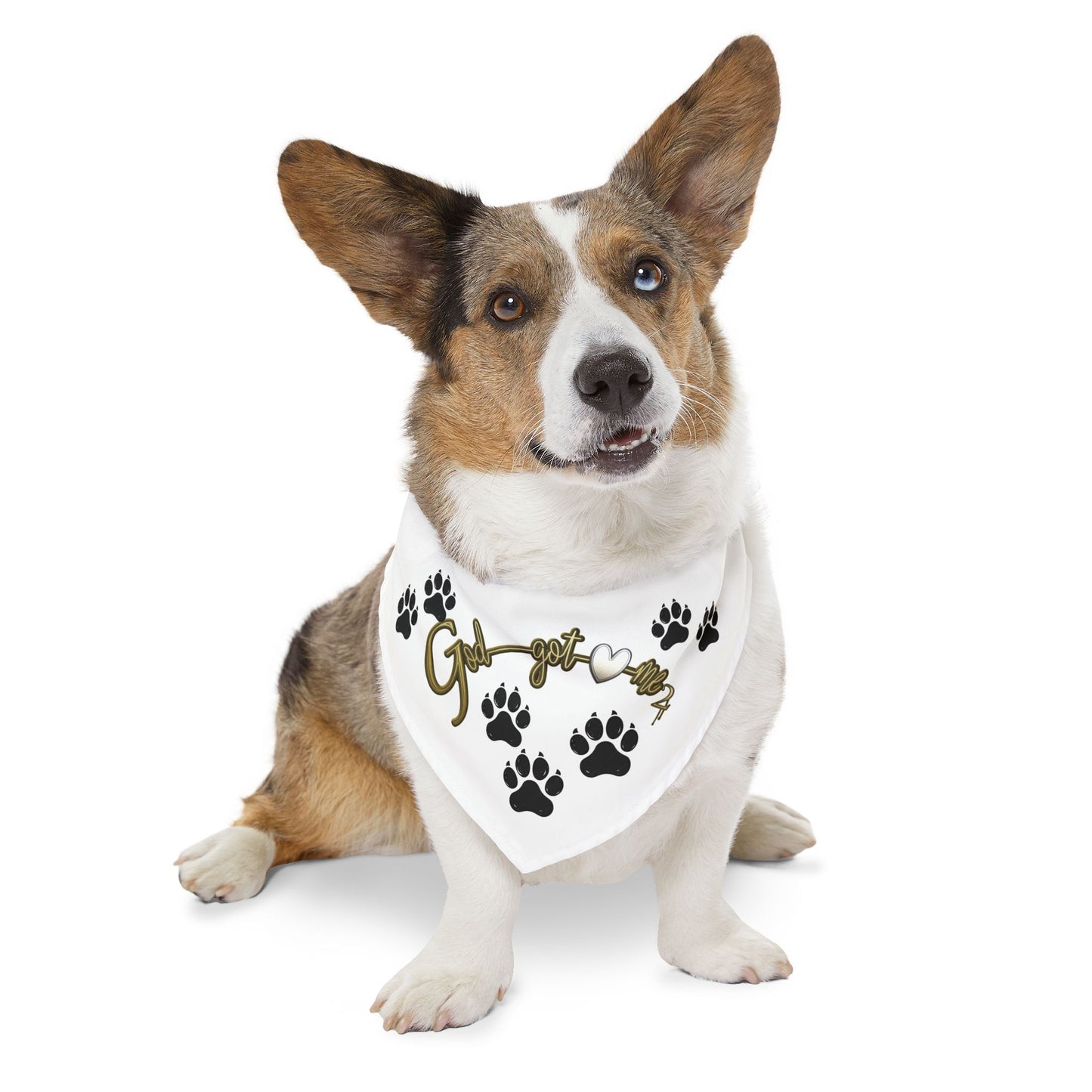 Cute Pet God Got Me2 Bandana Collar for Dogs - Stylish Paw Print Accessory, Doggie Fashion, Gift for Pet Lovers, Holiday Dog Wear,  Dog Bandana