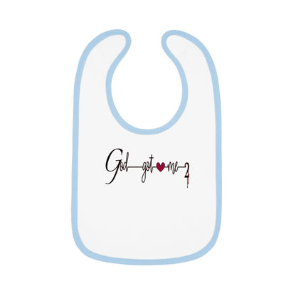 God Got Me2 Baby Contrast Trim Jersey Bib