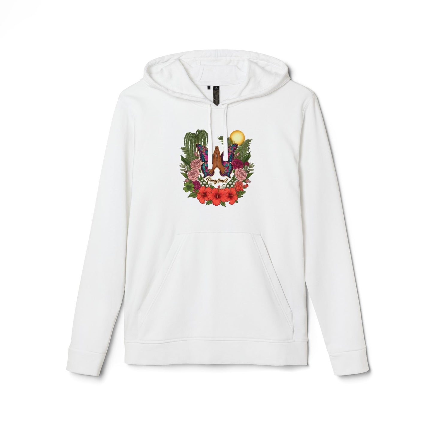 Butterfly Prayer Hoodie — Botanical Sunrise Graphic Hoodie