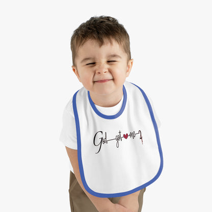 God Got Me2 Baby Contrast Trim Jersey Bib