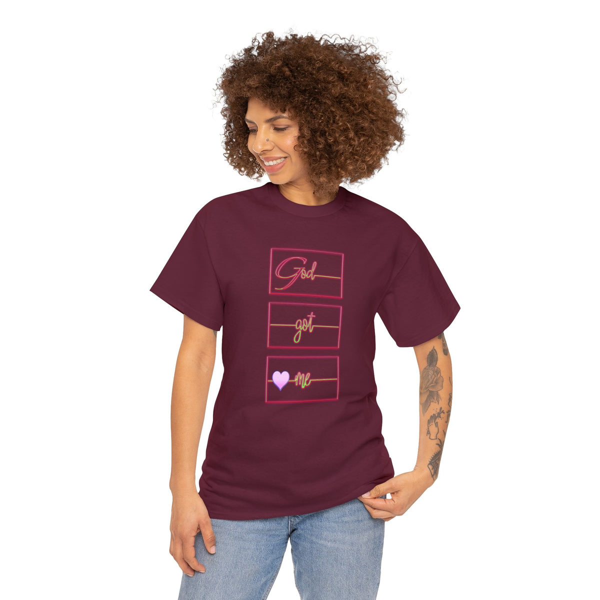 God Got Me Heavy Cotton T-shirt